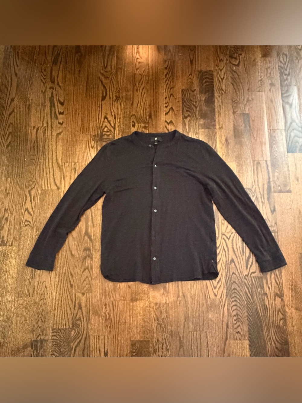 Banana Republic Black Henley Button Top